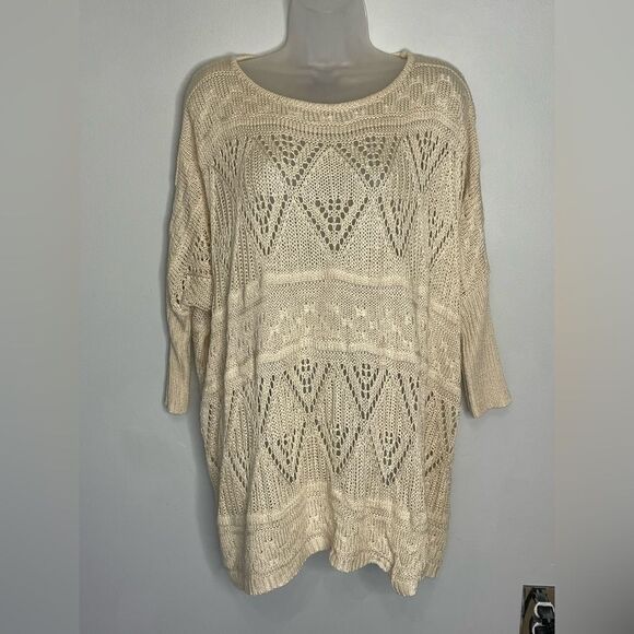 FOREVER 21 Oversized Knit Crochet Relaxed Sweater - Picture 2 of 9